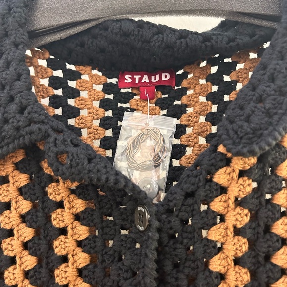 Staud Mabel Top Black & Tan Seashore Stripe - Picture 5 of 5